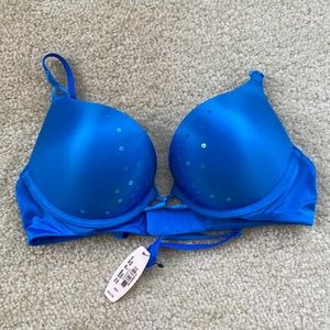 Blue sequins Victorias Secret Bombshell bra.  Brand new with tags.  Size 32A